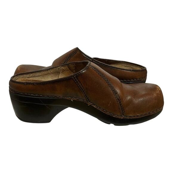 Dansko Brown Leather Mule Clogs Women's Size 38 Slip On Comfort Shoes Backless - Picture 7 of 7